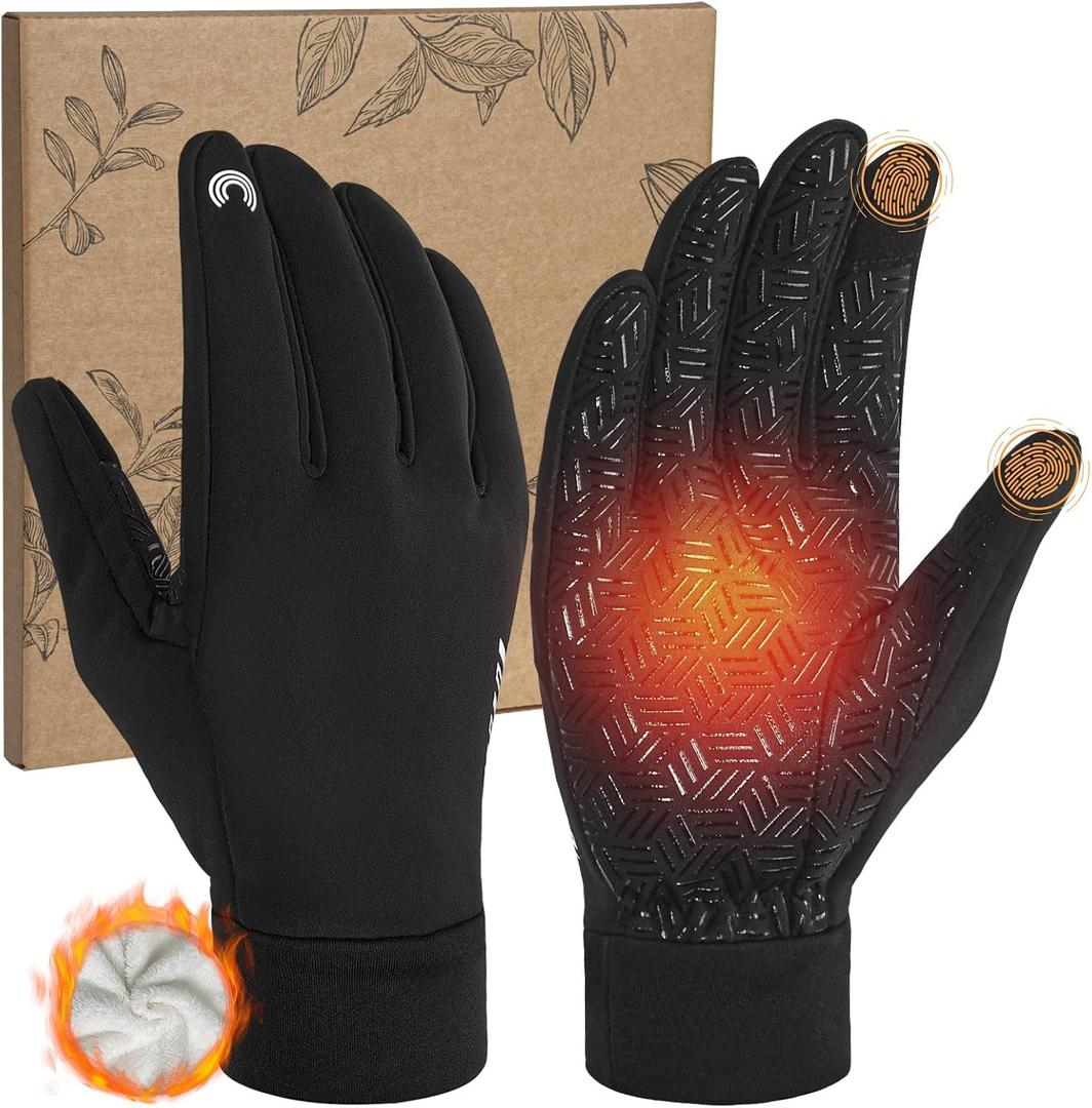 RIGWARL Gloves for Cool&Cold Weather Waterproof, Winter Gloves for Men Women Touch Screen, A112 Colder-(75% Warm)-Black, XX-Large