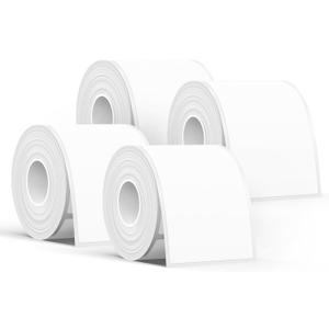 SUPVAN T50M Series Label Maker Tape, 4 Rolls 1.96''  3.14'' (50mm  80mm) 100 Labels/Roll Genuine Laminated Thermal Label Tape, Waterproof Oilproof Highly Adhesive Auto Detect Labels, Black on White