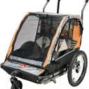 Allen Sports Deluxe Steel 2-Child Bicycle Trailer and Stroller, Model AS2-O, Orange