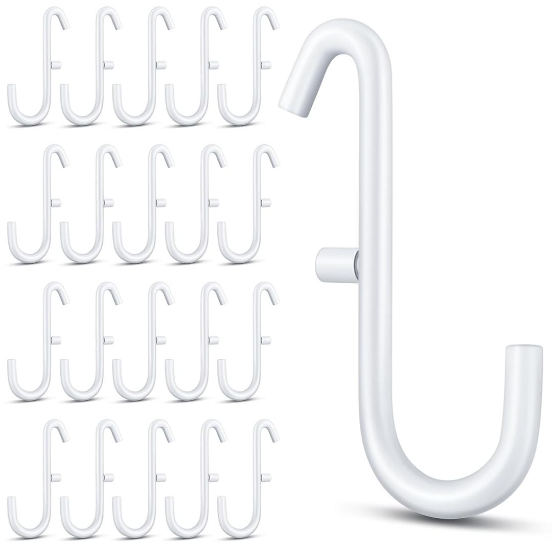 20 Pcs Pegboard Hooks White Pegboard Accessories Metal Storage Tool Keys Jewelry Utensils Hanging Organizer Compatible with IKEA Skadis Pegboard for Home Office Indoor Supply