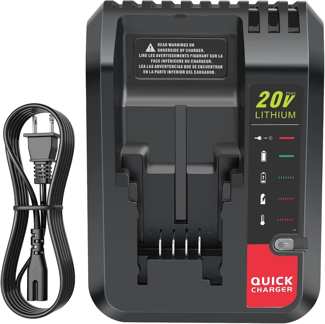 PCC692L 20V Fast Charger Compatible [for Black and Decker 20V Lithium Battery] & [for Porter-Cable 20 Volt Battery], Compatible with LBXR20 LBX4020 LBXR2020 PCC681L PCC682L PCC680L PCC699L PCC685LP