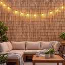 Barydat 1 Pcs 4 x 30 ft Reed Fence Roll, 85% Shade Bamboo Privacy Screen, Natural Decorative Reed Fencing for Outdoor Garden Backyard Patio Balcony