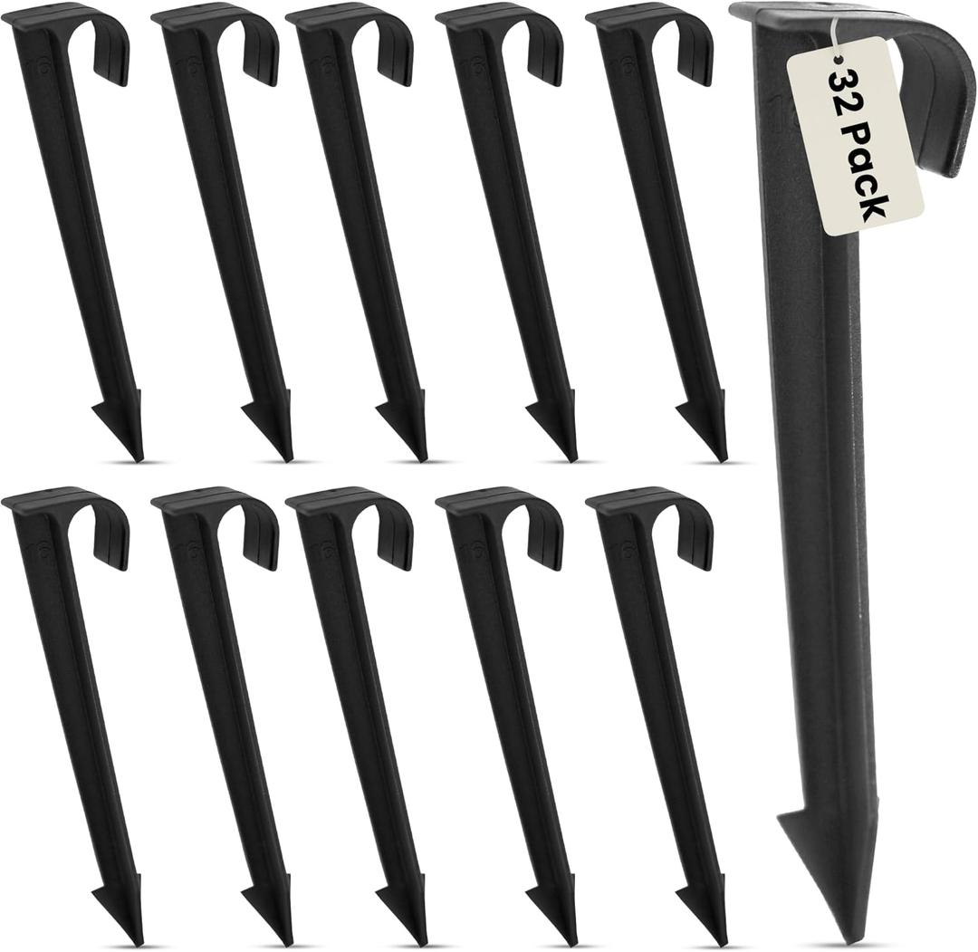 1/2-Inch Irrigation Tubing Hold-Down Anchor Stakes, 1 x 6-Inch, 32-Pack for Garden Ground Securing Hoses