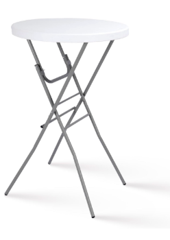 Byliable Cocktail Table 28in High Top Round Folding Indoor Outdoor, Plastic Bar Height Foldable Bistro Tall Table for Party, Patio, Dining Room, Kitchen, Events, Removable Locking Legs, White