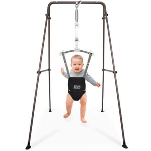 Baby Jumper, Stand for Jumper and Bouncers w/Adjustable Seat Bag, Sturdy Frame Structure for Baby Bouncing & Swing Jumper w/Steel Spring, Wise Gift Choice for Infant & Toddler, Black