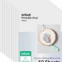 Cricut Vinyl Sticker Paper (50 White Sheets, 8.5x11), Printable Stickers for Inket Printer - Compatible with Cricut Maker, Explore, & Joy Xtra Machines