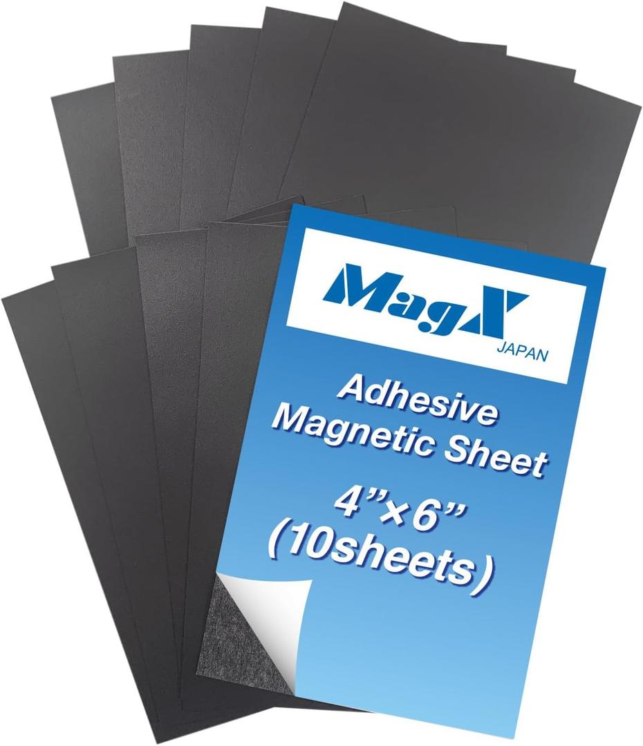 3 x MagX Magnetic Sheets with Adhesive Backing, 4 x 6 Inch, 10 Sheets, Self Adhesive Magnet Sheets, Magnet Sheets, for Crafts, Photos and Die StorageStationery, Office Supply (MVAP-4006)