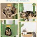 Aechonow Cat Tree Floor to Ceiling with 18.9in Big Perch Bed and Condo for Large Adult Cats, 86in-108in Heavy Duty Cat Tower for Indoor Cat Pet, Cactus Green
