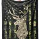Throw Blanket, 320GSM Flannel Blankets for Women Girls Kids Boys Man, Luxury Bed Blanket Super Soft Cozy for Bed Sofa Couch Gift (Hunting Deer, 50"x40")