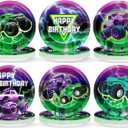 60Pcs Green Purple Monster Truck Party Paper Plates for Monster Truck Birthday Party 9in Racing Car Theme Disposable Tableware Dinnerware Set for Kids Boys Monster Truck Birthday Party Supplies