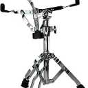 double-braced drum hardware stand with drumsticks and mounting clamp