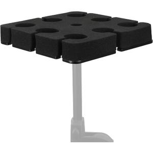 Multi Microphone Holder Holds Up to 8 Mics, with 3/8"-16 Threaded Adapter, Ideal Mics Holder for Stage Organization and Display, Aluminum, Black