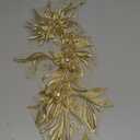 Gold Pair Beaded Rhinestones Applique Embellishment for Clothes,Epaulettes Shoulder Patches Sew-on Diamond Sequin Applique for Wedding Dress DIY Accessories