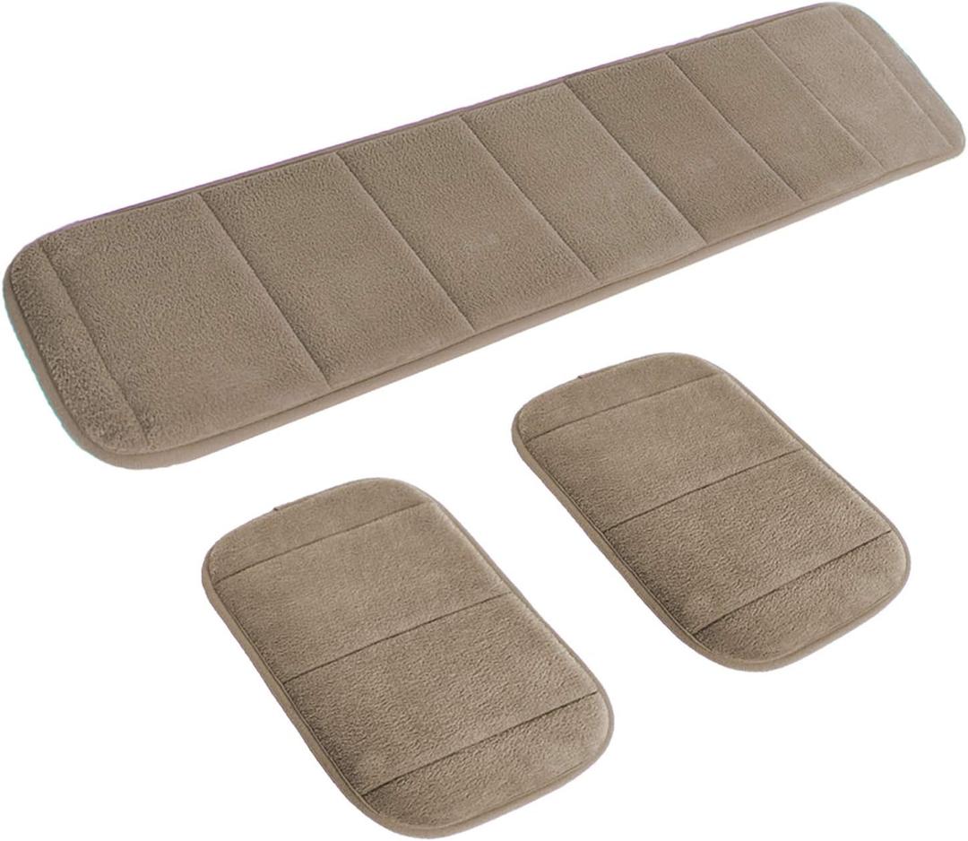 2 Sets Ergonomic Computer Elbow Wrist Pad, AUHOKY Long & Short Size Combination Keyboard Wrist Rest Elbow Support Mat for Office Desktop Working Gaming - Memory Foam Relieve Elbow Pain (Khaki)