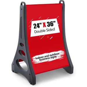 24 x 36 Inch Jumbo Changeable Message Board Sidewalk Sign,Double Sided Sandwich Board Sign with Portable Wheels for Indoor Outdoor Businesses Advertising Poster Restaurant Menu Store Sale