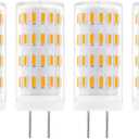 GY6.35 LED Bulb 5W Equivalent to 50W Halogen,AC/DC 12V Warm White 2700K,GY6.35 Bi-pin Base JC Type Light Bulb for Pendant Light,Desk Light,Landscape Lighting,Non-dimmable(4-Pack)