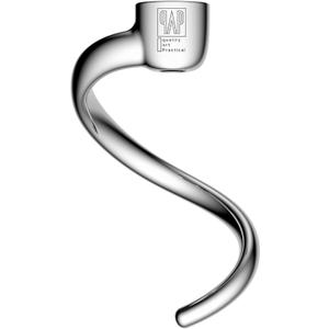 Stainless Steel Spiral Dough Hook Replacement for KitchenAid 4.5QT & 5QT Bowl Tilt-Head Stand Mixers, Rust-resistant & Easy Clean, Efficient Kneading for Bread, Pizza, Pasta, Cookies