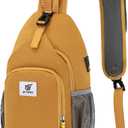 SKYSPER Sling Bag RFID Crossbody Sling Backpack Cross Body Shoulder Bag Travel Hiking Daypack for Women Men (Apricot)