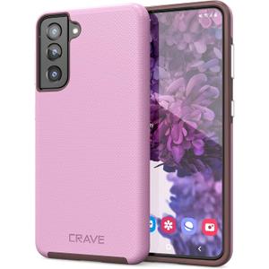 Crave for Galaxy S21 Case, Shockproof Protection Dual Layer Case for Samsung Galaxy S21, S21 5G (6.2 inch) - Lilac