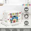Clastyle Cool Game Storage Basket Kid Game Controller Clothes Laundry Hamper Collapsible Boy Toy Box for Nursery Palyroom,School White,40 * 30 * 30 cm