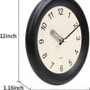 Kesin Wooden Wall Clock 12 Inch Silent Non Ticking Wall Clocks Battery Operated Simple Modern Small Analog Clocks Decorative for Kitchen, Living Room, Home,Bedroom, Office (Black)