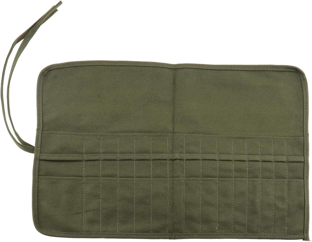 Create idea Paint Brush Artist Canvas Roll Pouch Holder 30 Slots Storage Acrylic Oil Watercolor Gouache Army Green