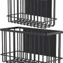 2 Pack Magnetic Basket Organizer Shelf Rack for Refrigerator Peg Board Office File Foil Plastic Food Wrap Spice Pegboard Holder