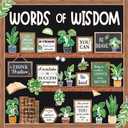 57 Pcs Plant Bulletin Board Set Inspirational Flower Bulletin Board Decoration Positive Cutout Classroom Decoration for School Office Home Teacher Classroom Wall Supplies