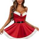 Women's Sexy Christmas Fancy Dress  Mrs Claus Santa Dress Outfit  Small Size (Best and Hat Not Included)