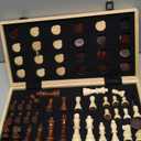 Wooden Magnetic Chess Set & Checkers Board Game, 15 Foldable Chess Board | Solid Wood 2-in-1 Board Game for Adults with Storage Box, 2 Extra Queens, Portable Travel Chess Set for Kids & Beginners