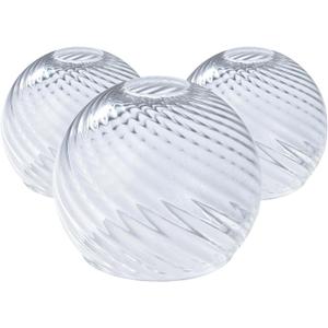 3 Pcs Clear Ripple Fitter Opening Lighting Fixture Globe Replacements, E26 Base 1-5/8 Inch Fitter, Globe Cover for Ceiling Wall Fixtures Lamp Posts or Streetlights