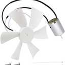 6’’ RV Vent Fan Motor & Fan Blade Replacement, 12V D-Shaft RV Vent Motor Compatible with Heng's, Elixir, Jensen, Jayco,Toyota Dolphin RV 2 Pack