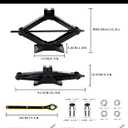 2.0-ton Scissor Jack in Your car's Roadside Emergency kit, Must-Have Spare tire Replacement Stand Tool for Your Vehicle, Telescoping Lug Nut Removal Tool, Ratchet Wrench, Tire Pressure Gauge (2.0T)