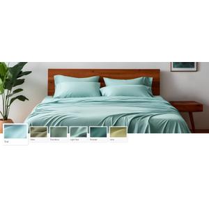 LuxClub Collection Pillowcases 2 Pack - Eco Friendly Wrinkle Free Cooling Pillow Cases with Satin Trim - Machine Washable Hotel Bedding Silky Soft - Teal King 36 x 20, Teal