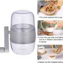 Nut Chopper, Portable Manual Nut Grinder with Hand Crank For All Nuts, Hand Held Food Shredder Cutter Mincer Blender Meat Grinder Kitchen Tool for Making Toppings(White)