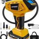 Tire Inflator Portable Air Compressor - 4X Faster Inflation, 160PSI Cordless Tire Pump with Dual Power (20V Battery & 12V DC), Auto Shut Off, Digital Gauge for Car, Motorcycle, E-Bike