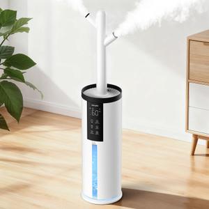 Humidifiers for Bedroom - GloryAir 2.11Gal (8L) Quiet Top Fill Cool & Warm Mist Humidifier Large Room 650 ft with Humidistat, diffuser, Auto Mode, 7-Color Light for Plants, Baby,Adults, Office & Home