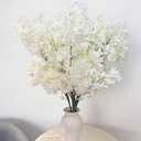 5 Pcs 32" Artificial Lilac Flowers with Long Stem Realistic Purple Fake Flowers Elegant Formal No Maintenance Floral Decor for Home Wedding Office Vase Centerpieces and DIY Arrangements (White)