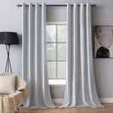 MIULEE Velvet Curtains Silver Light Grey Elegant Grommet Thermal Insulated Soundproof Room Darkening Curtains/Drapes for Classical Living Room Bedroom Decor 52 x 96 Inch Set of 2