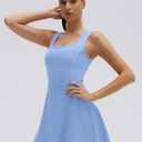 SUUKSESS Tennis Dress with Shorts Underneath Easy Peasy Athletic Dress for Women Golf Workout Active Dresses (Blue, M)