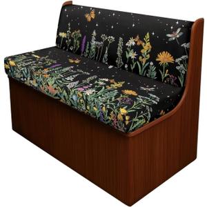 Floral RV Dinette Cushion Covers, Waterproof Camper Cushions Cover,RV Dinette Seat Covers, Cushion Slipcovers for Trailer Including 1 Backrest Cover & 1 Bench Cover