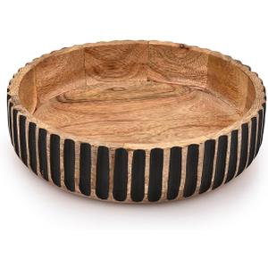 Decorative Bowl MANGO WOOD Decorative Bowls for Home Decor - Organic Modern Home Decor Bowl Key Bowl, Candy Bowl, Smudge Bowl (10" X 10" X 2.5'')