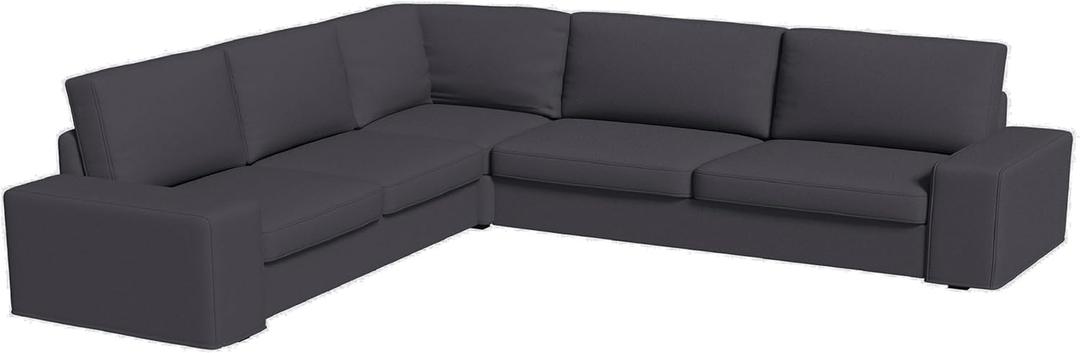 The Heavy and Durable Cotton Kivik Sectional 5 Seat Sofa Cover Replacement is Compatible with IKEA Kivik Corner 2 + 3 Five Seat Couch Slipcover. (Dark Gray 2+3)