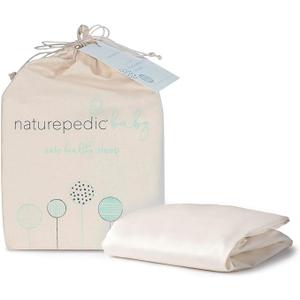 Naturepedic Organic Crib Mattress Sheet - Crib Fitted Sheet for Standard Crib Mattress - Soft and Breathable Cotton Crib Sheet - Ivory - 52"x28"