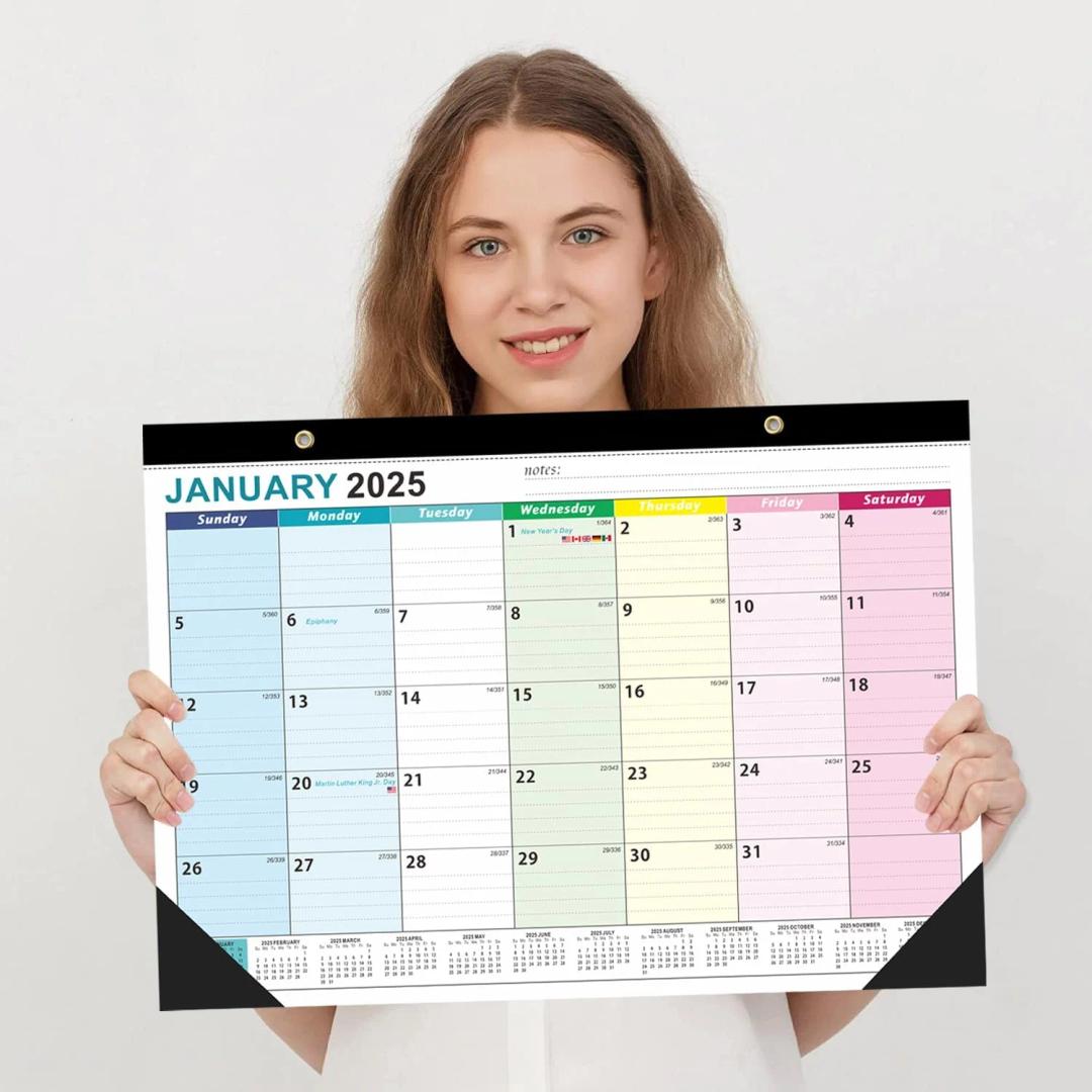 Large Desk Calendar 2025-2026, 18 Months 22" x 17" Desktop Calendar from JAN 2025 - JUL 2026, Office Supplies Wall Calendar for Planning and Organizing in Your Family, School or Office