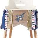 Airplane First Birthday High Chair Banner - Airplane Happy Birthday Banner for Baby,Patriotic Air Force Fighter Jet Pilot, Photo Shoot Cake Smash Prop - Party Decor (Airplane HF)
