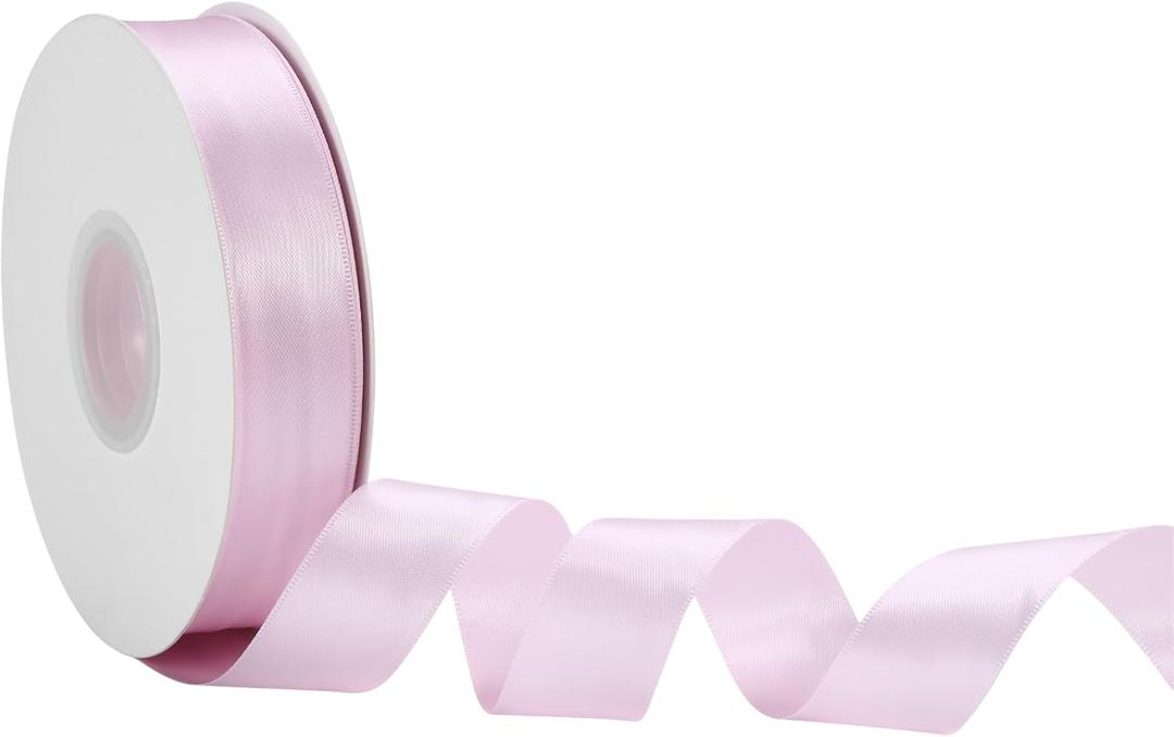 2 x Pink Satin Ribbon 1 Inch x 50 Yards – Soft Double Faced Ribbon for Baby Shower Gifts, DIY Bows & Girl Party Wrap