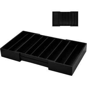 MinBoo Bamboo Drawer Organizer - Expandable K Cup & Pods Holder, Coffee Pod Storage, Tea Organizer, Versatile Kitchen Accessory Organization and StorageBlack