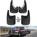 Kiwi Master Mud Flaps for 2009-18 Dodge Ram 1500/2500/3500, 2019-2024 Ram 1500 Classic (with OEM Fender Flares, Single Rear Wheels), Heavy Duty Front & Rear Mud Guards, No Drill, 4 Pcs Set