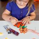 Whaline 1000Pcs Halloween Pony Beads with 100Pcs Chenille Stems Pipe Cleaners 7 Colors Fall Plastic Craft Focal Beads Bulk for Autumn Thanksgiving DIY Craft Necklace Bracelet Jewelry Making Supplies